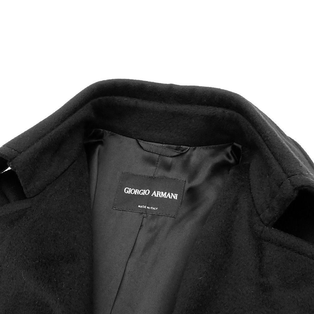 ✨美品【ジョルジオ・アルマーニ】トレンチコート/シルク/カシミア/革タグ/2XL 80s-90s GIORGIO ARMANI ジョルジオアルマーニトレンチコート