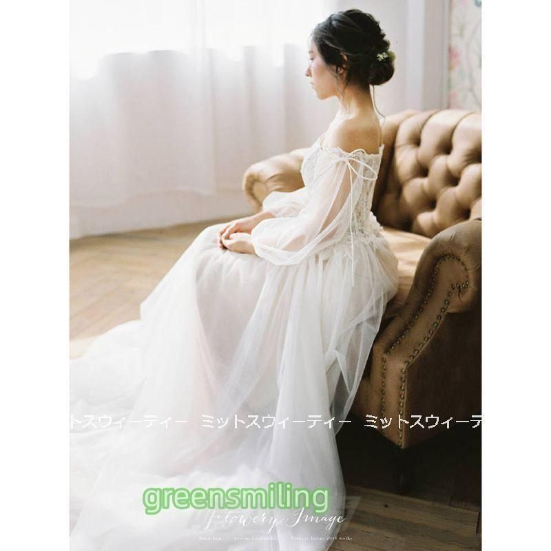 ウェディングドレス ウエディングドレス ロングドレス 結婚式 オフショルダー 二次会 花嫁 前撮りドレス オフホワイト ガーデンウェディンWP数量 価格926 MAAHADDERANG_COM