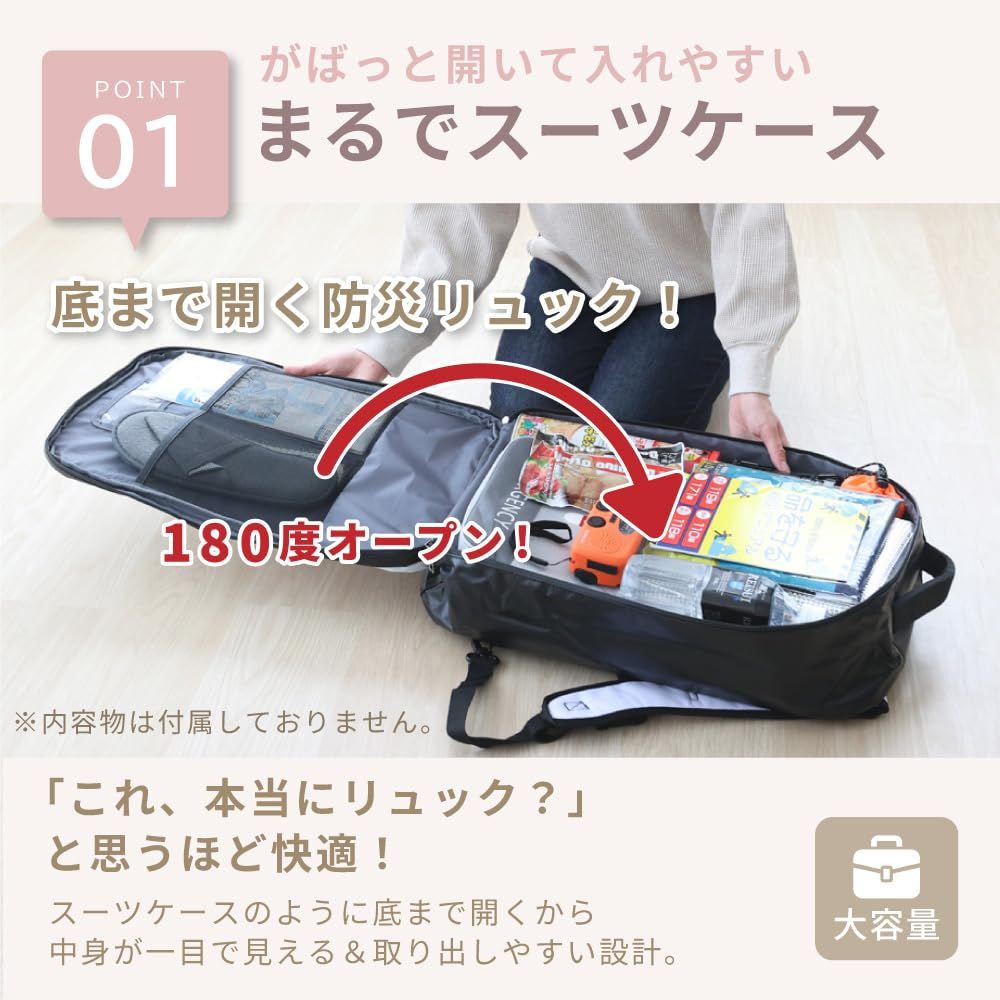 PEACEUP 防災リュック SAFETY FIRST 多機能 撥水 難燃 オシャレで凄い