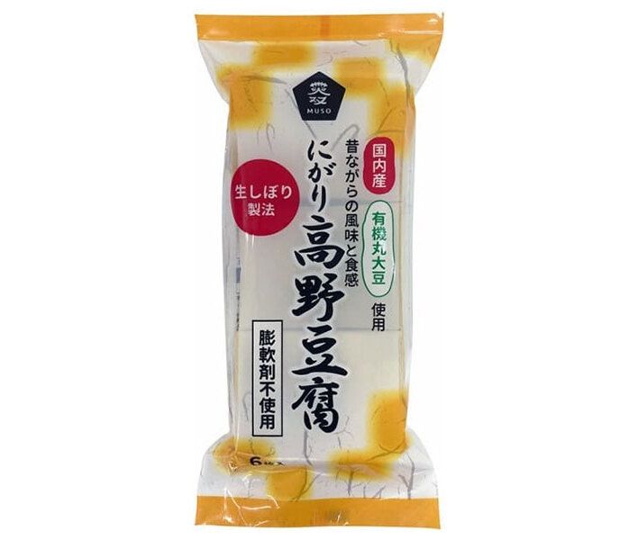 ムソー 有機大豆使用 にがり高野豆腐 6枚×12本入× 2ケース ｜ 有機 にがり 高野豆腐 豆腐