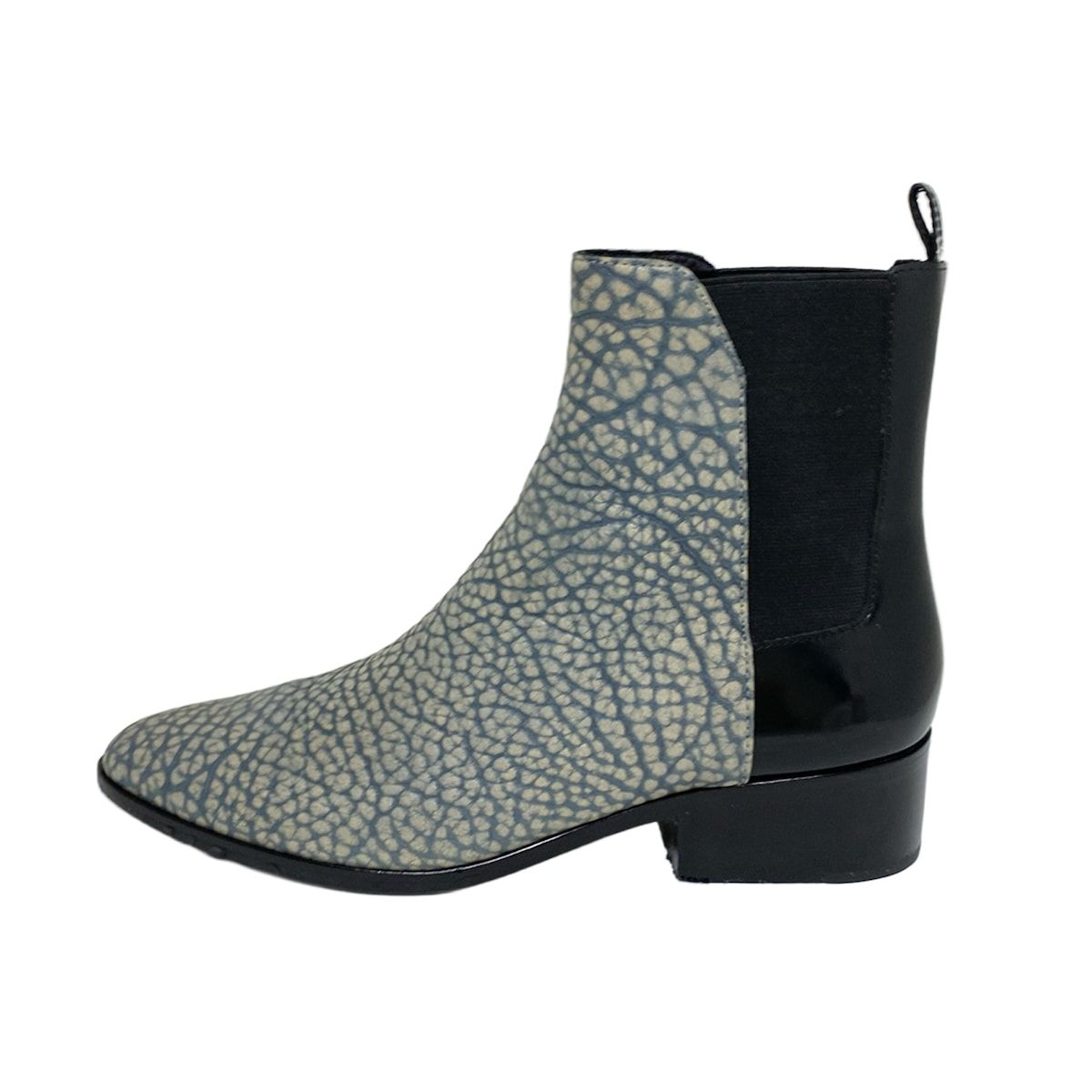 3.1 Phillip lim スリーワンフィリップリム ショートブーツ 37 レディース - グレー×黒 型押し加工 サイドゴア レザー