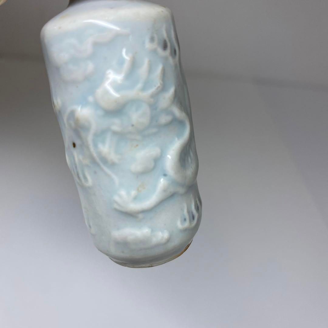 中国清時代 青白磁 鼻煙香 高さ約6.7㎝ 東さ6-1014 2F