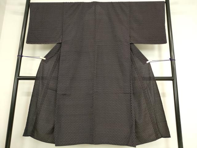 平和屋着物▽男性　お召　単衣　絣文　正絹　逸品　DAAS0243az 平和屋着物▽男性 お召 単衣 絣文 正絹 逸品 DAAS0243az