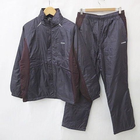 DUNLOP ダンロップ セットアップ 上下 パンツ 中綿 ジャケット ジップアップ スポーツ ゴルフ 防寒 パープル ブラウン 紫 茶 LL