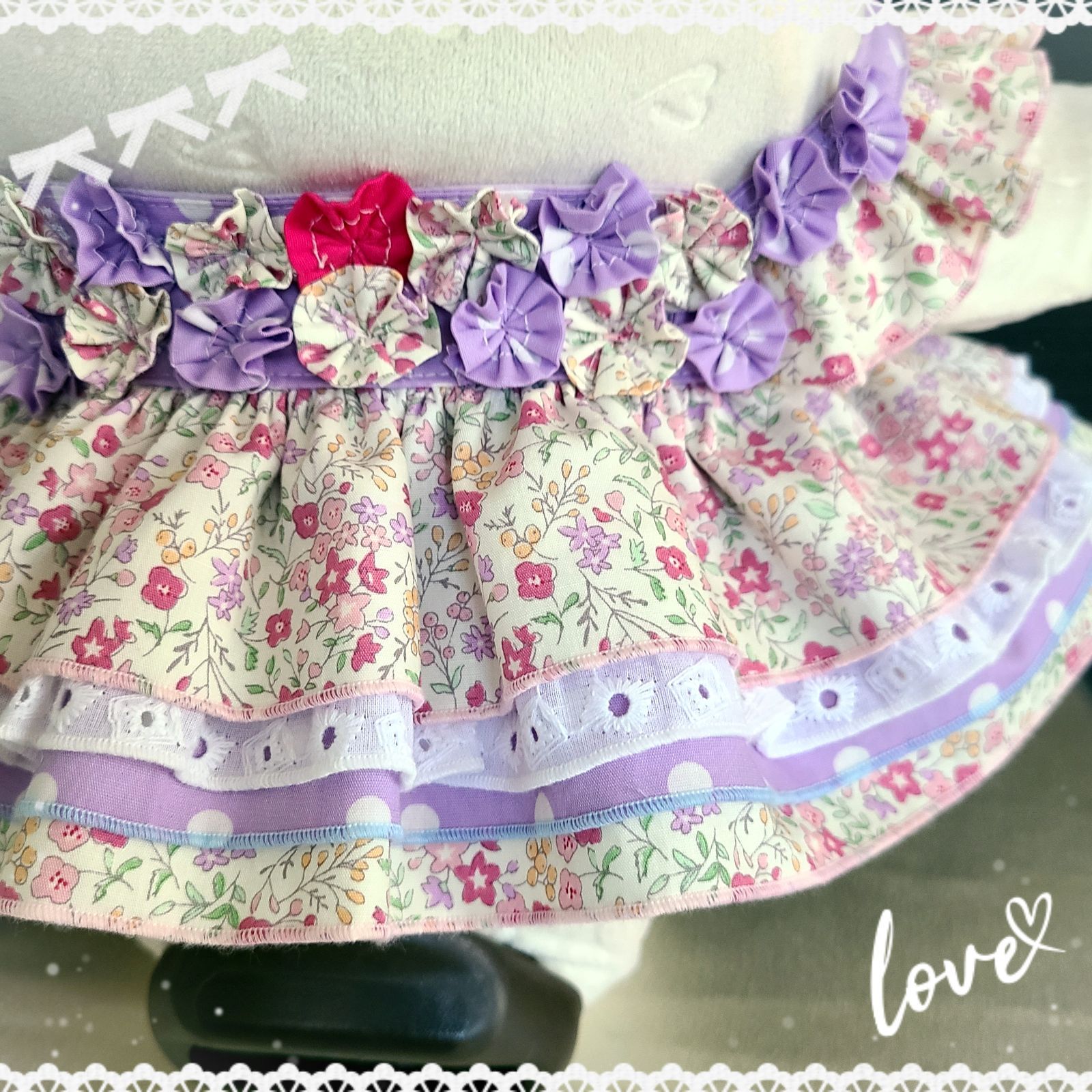 LOVOT LOVOT服 小花柄 コットンティアードドレス ピンク系