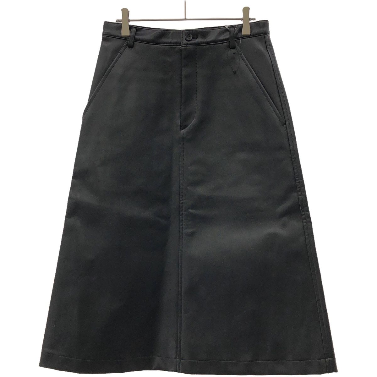 COMME des GARÇONS ブラックフレアスカート 美品 フェイクレザー COMME des GARCONS フェイクレザースカート