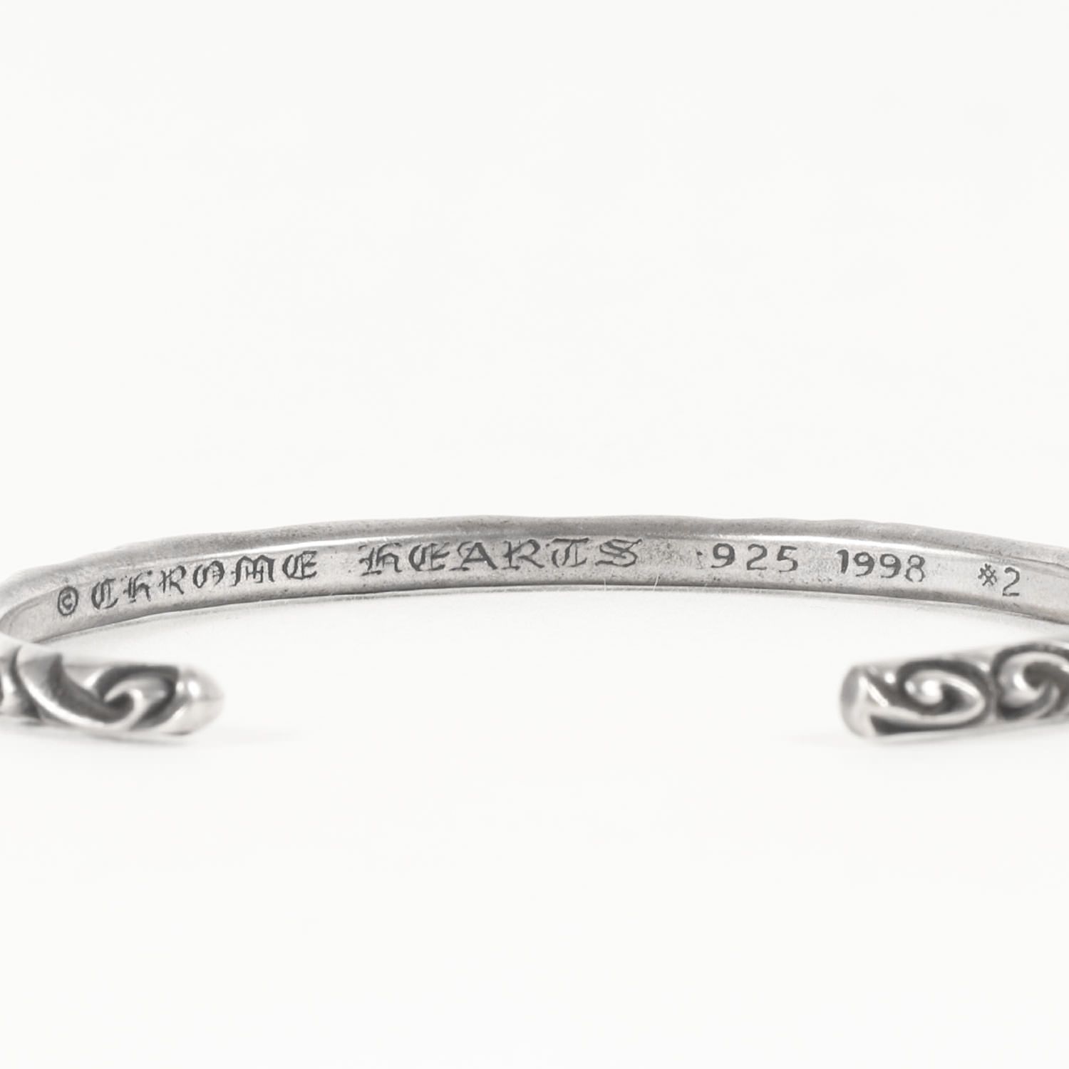 クロムハーツ　スクロールラベル　バングル　シルバーCHROME HEARTS CHROME HEARTS クロムハーツCH SCROLL LABEL BANGLE
