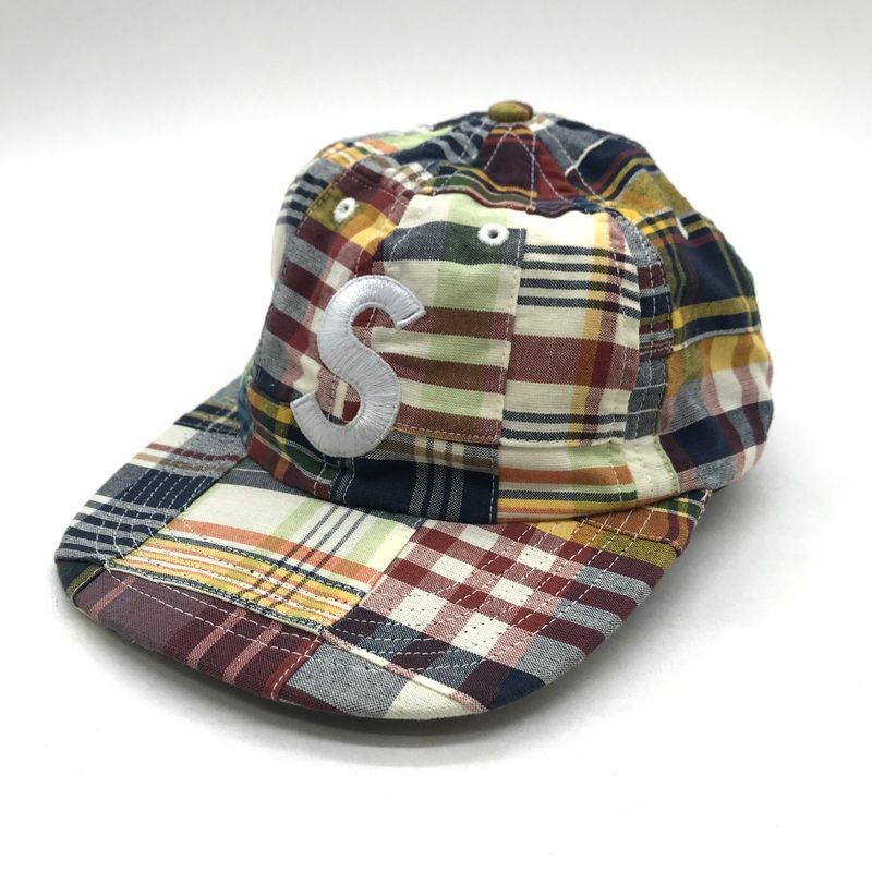 SUPREME キャップ 帽子 Patchwork Madras S Logo 6Panel Cap