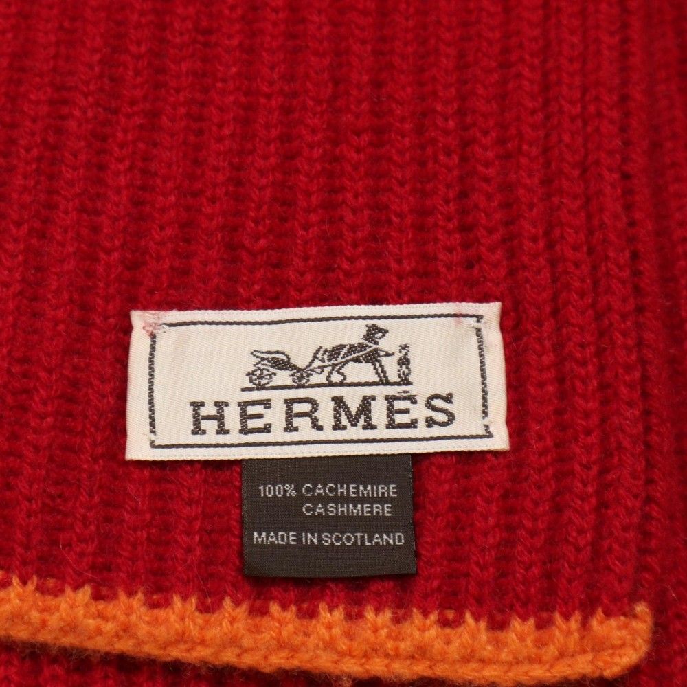 HERMES エブリン カシミア リバーシブル マフラー ブルー ヴィトン