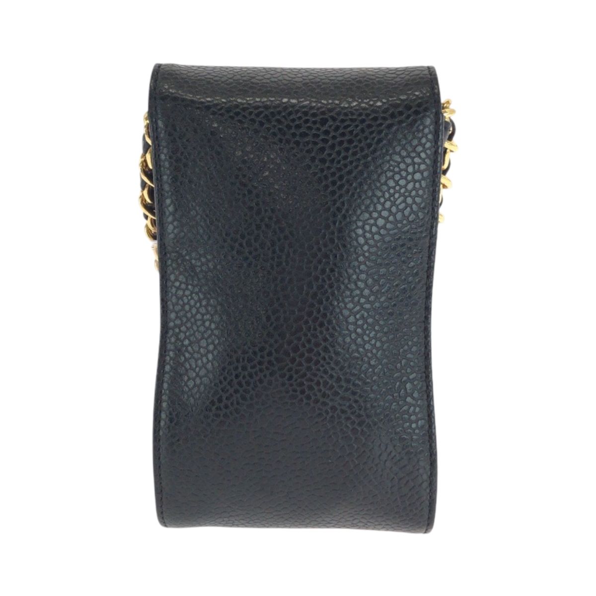 美品 CHANEL シャネル ココマーク ブラック キャビアスキン チェーン  