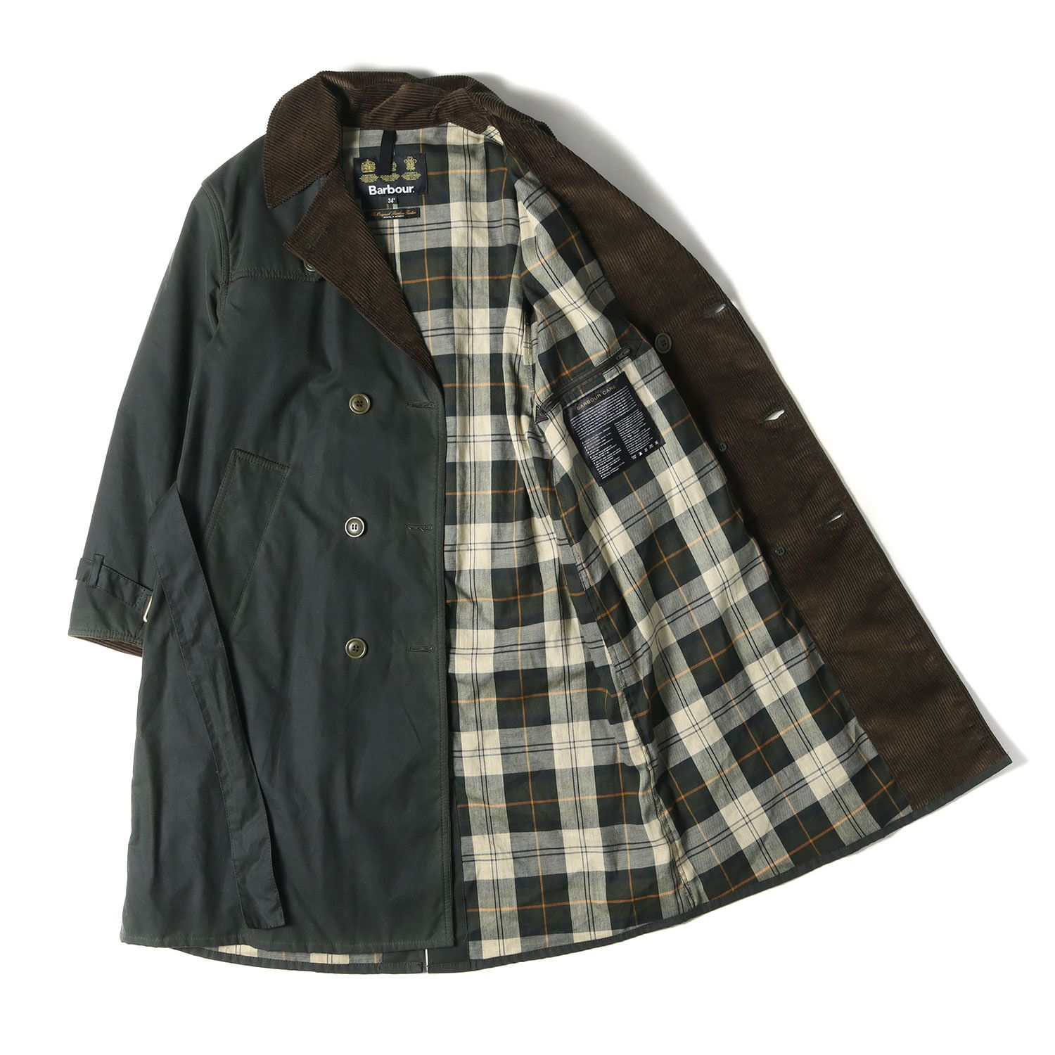 Barbour ダークグリーン トレンチコート 36\" バブアー VINTAGE】92s 3warrant Barbour TRENCH COAT Sage C36 - 毎日を