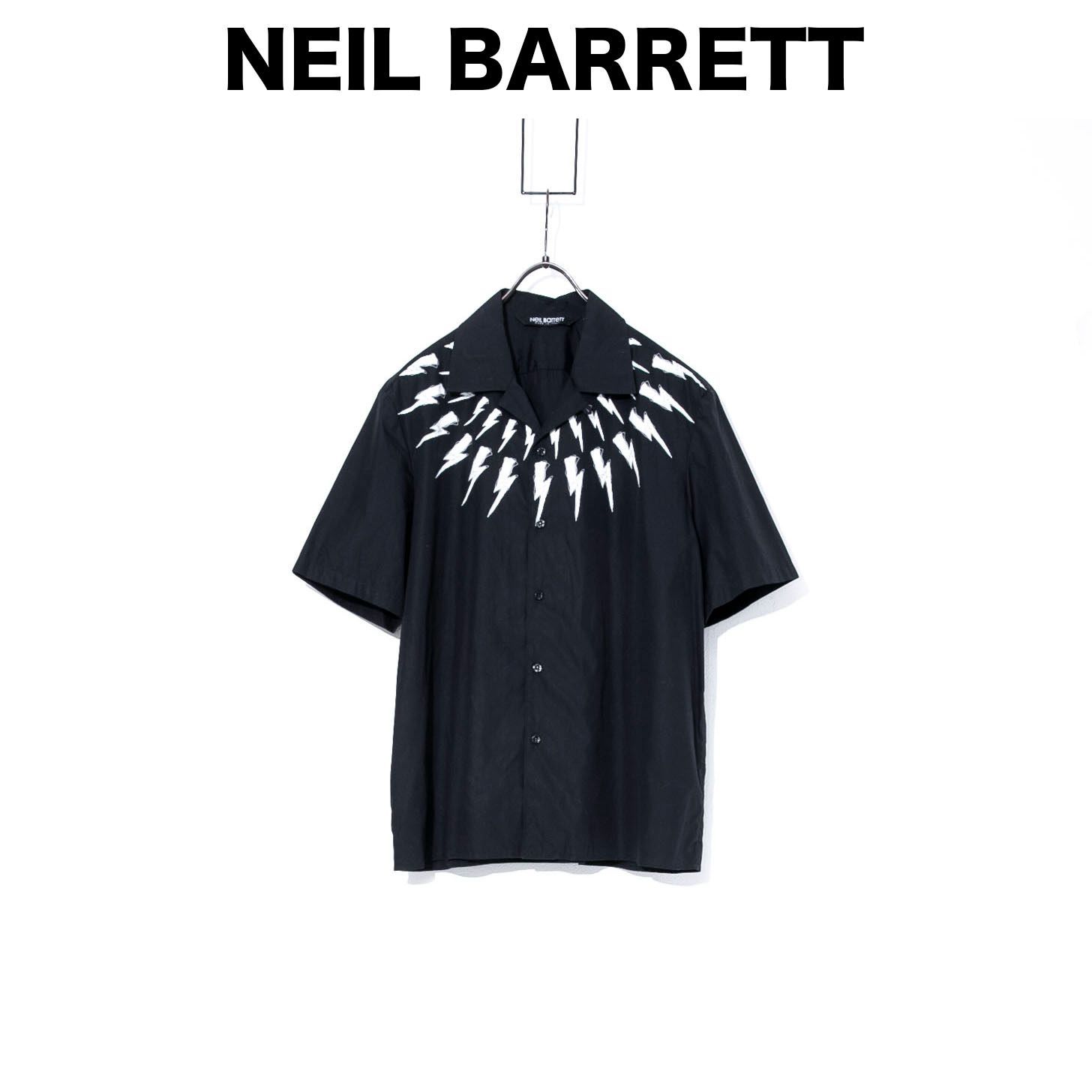 NEIL BARRETT ニール・バレット サンダープリント オープンカラー 