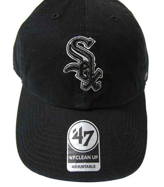 ’47 (フォーティセブン) FORTYSEVEN ホワイトソックス (シカゴ) キャップ 帽子 White sox ’47 CLEAN UP Black x Black&White Logo メジャーリーグ MLB ベースボール