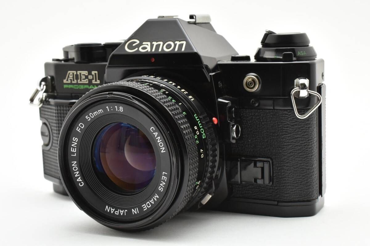 整備済み 上 キャノン Canon AE-1 PROGRAM ボディ ブラック | New FD 50mm f1.8 シャッター鳴きなし L55 6553