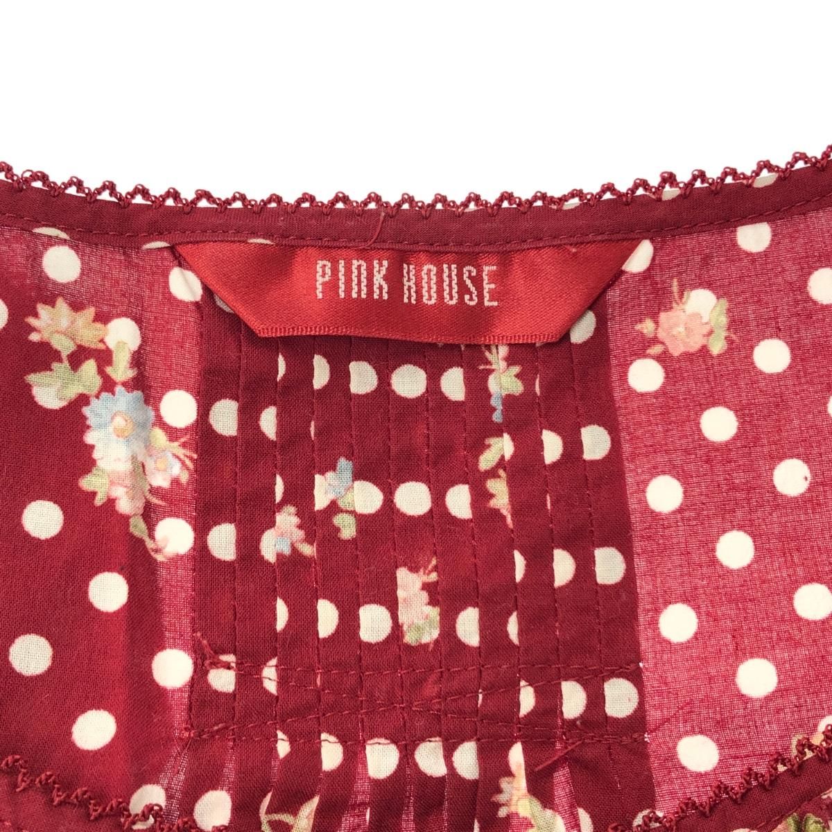 PINK HOUSE ピンクハウス 半袖ブラウス サイズ:表記なし レッド レディース チュニック ピコフリル ドット×小花柄  240001119671 - メルカリ