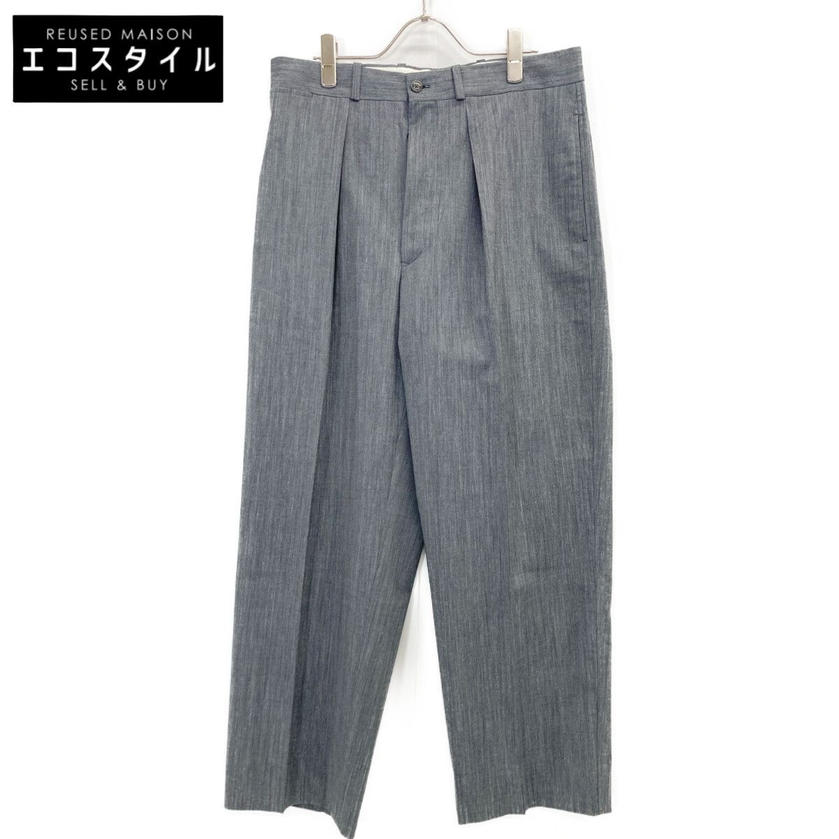 BERNARD ZINS ベルナールザンス ｸﾞﾚｰ WALLIS ﾘﾈﾝ混 1ｲﾝﾌﾟﾘｰﾂﾊﾟﾝﾂ 42