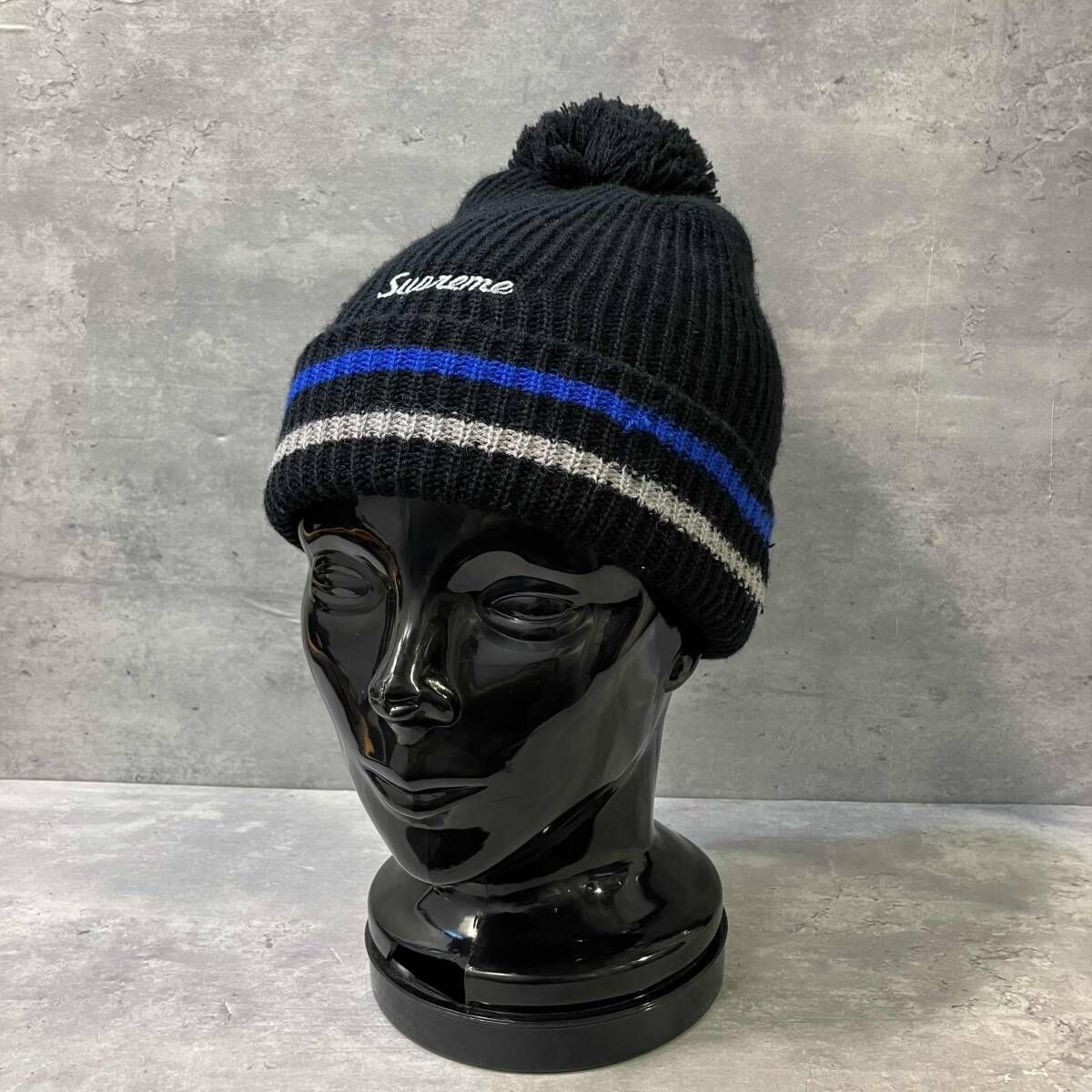 Supreme ブラック ポンポンニット帽 Supreme ポンポンニット帽 ビーニー ブラック シュプリーム