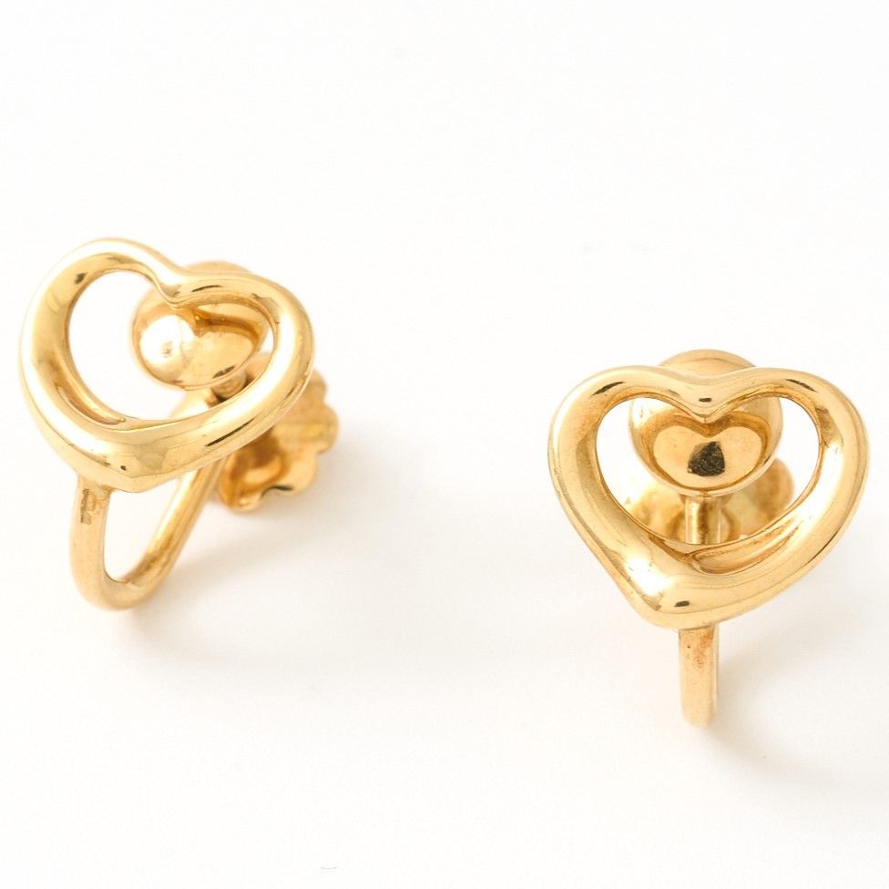 TIFFANY＆Co ティファニー オープンハート イヤリング ピアス K18YG イエローゴールド 小物 アクセサリー ジュエリー レディース