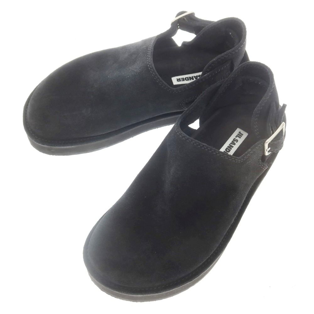 中古】ジルサンダー JIL SANDER スエード サンダル ブラック【サイズ41 