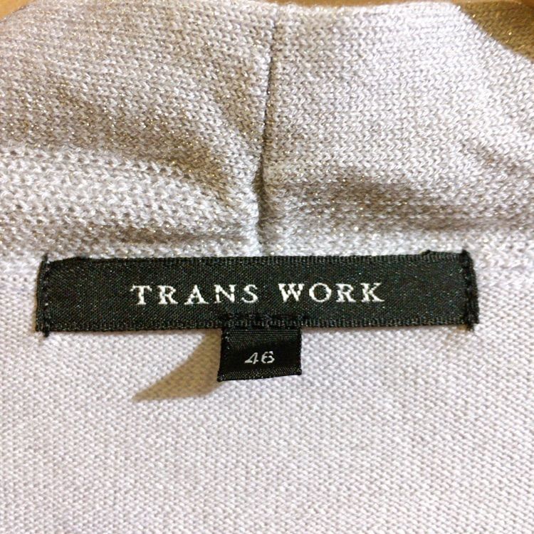 美品】TRANS WORK トランスワーク カーディガン グレー ラメ トップス