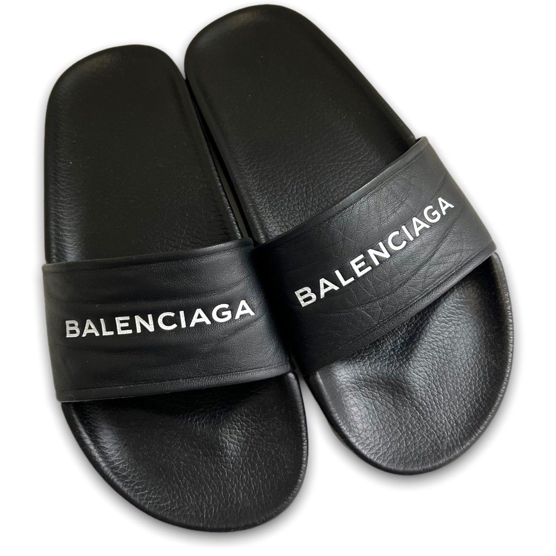 BALENCIAGA ロゴフラットレザーサンダル サイズ38 - メルカリ