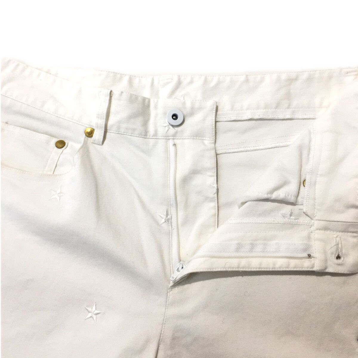 V12 - coco 中古 ヴィ・トゥエルヴ V12 メンズ パンツ S 白 ホワイト 星柄 総柄 中古 メンズ ヴィ・トゥエルヴ V12 パンツ S 白 ホワイト 星柄