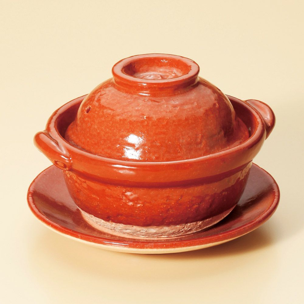 赤楽4.5号鍋（受皿付）（信楽焼） ご飯土鍋 工場 楽天市場】【11%OFF