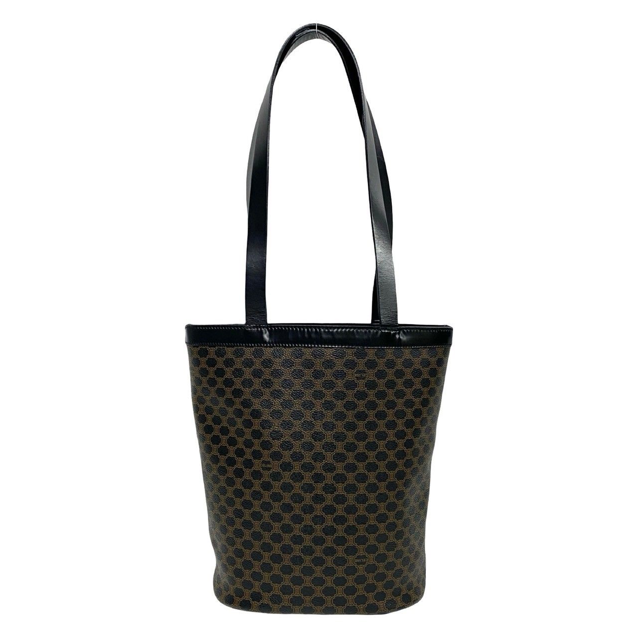 極 美品 保存袋有 CELINE セリーヌ マカダム ブラゾン 柄 レザー
