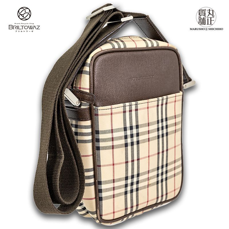 BURBERRY ショルダーバッグ ノバチェック ナイロンキャンバス ベージュ  