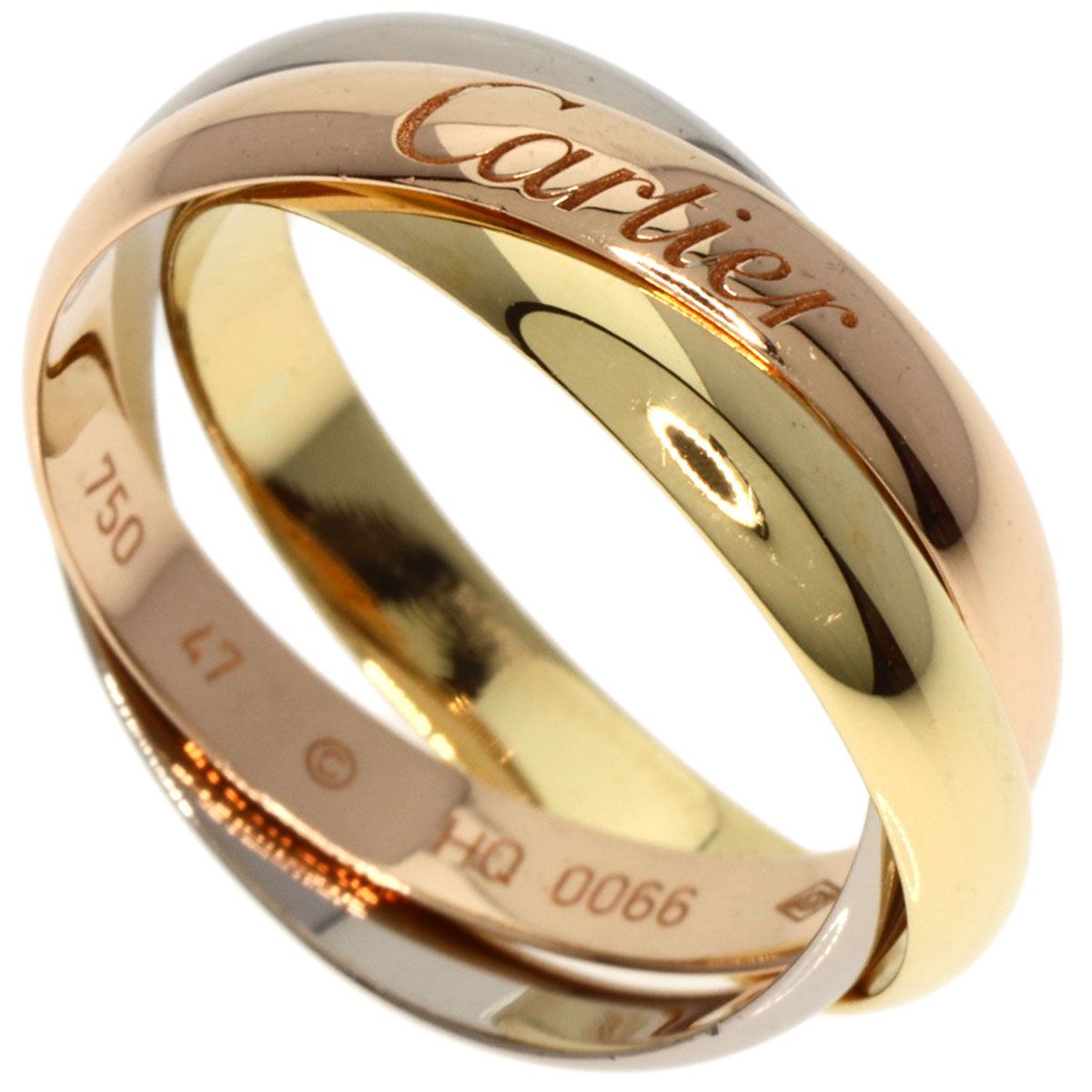 CARTIER カルティエ トリニティリング SM #47 リング・指輪 K18YG 