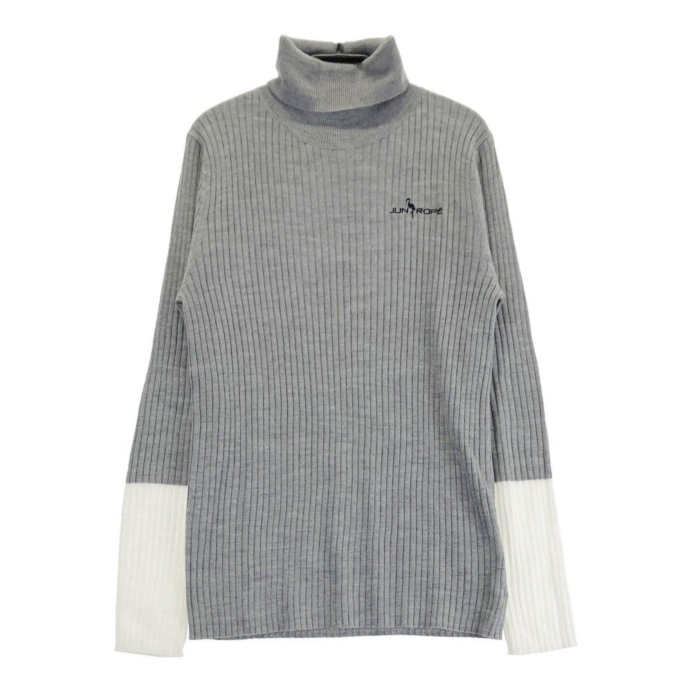 サイズ L JUN-ROPE ジュン アンド ロペ タートルネック 長袖リブニット グレー系 240101422380 ゴルフウェア レディース ストスト