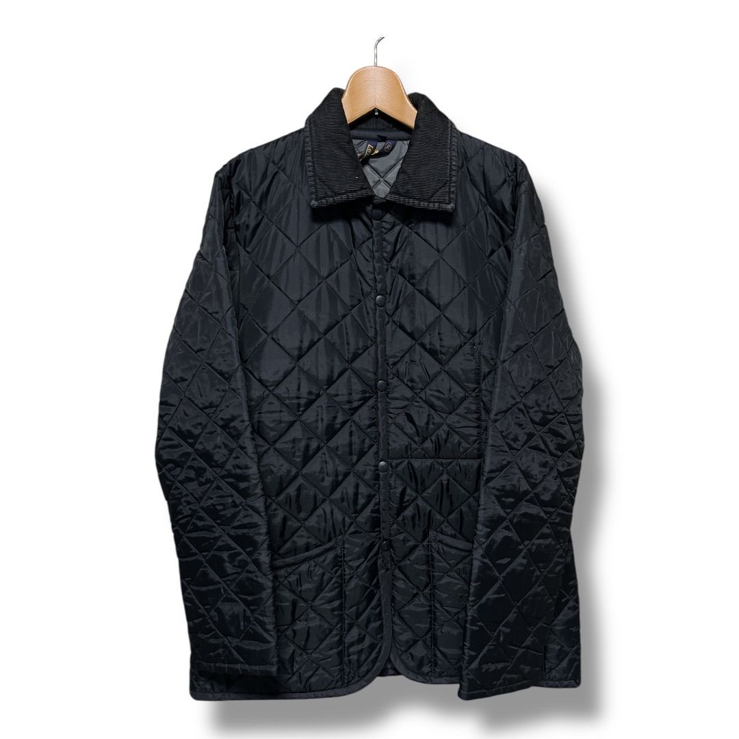 LAVENHAM ラベンハム イングランド製 キルティングジャケット 中綿ジャケット 防寒 アウター 上着 長袖 襟コーデュロイ ジャンパー コート メンズ サイズUK38 ブラック 冬 久喜倉庫店 K628Y