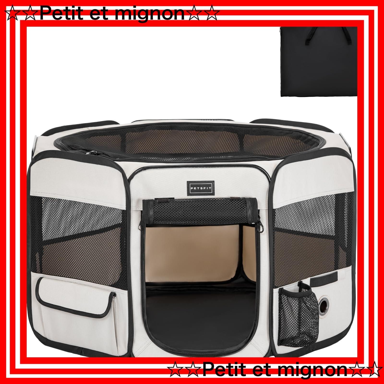 Petsfit 犬 サークル ペットサークル 八角形 ハウス(Mサイズグリーン)