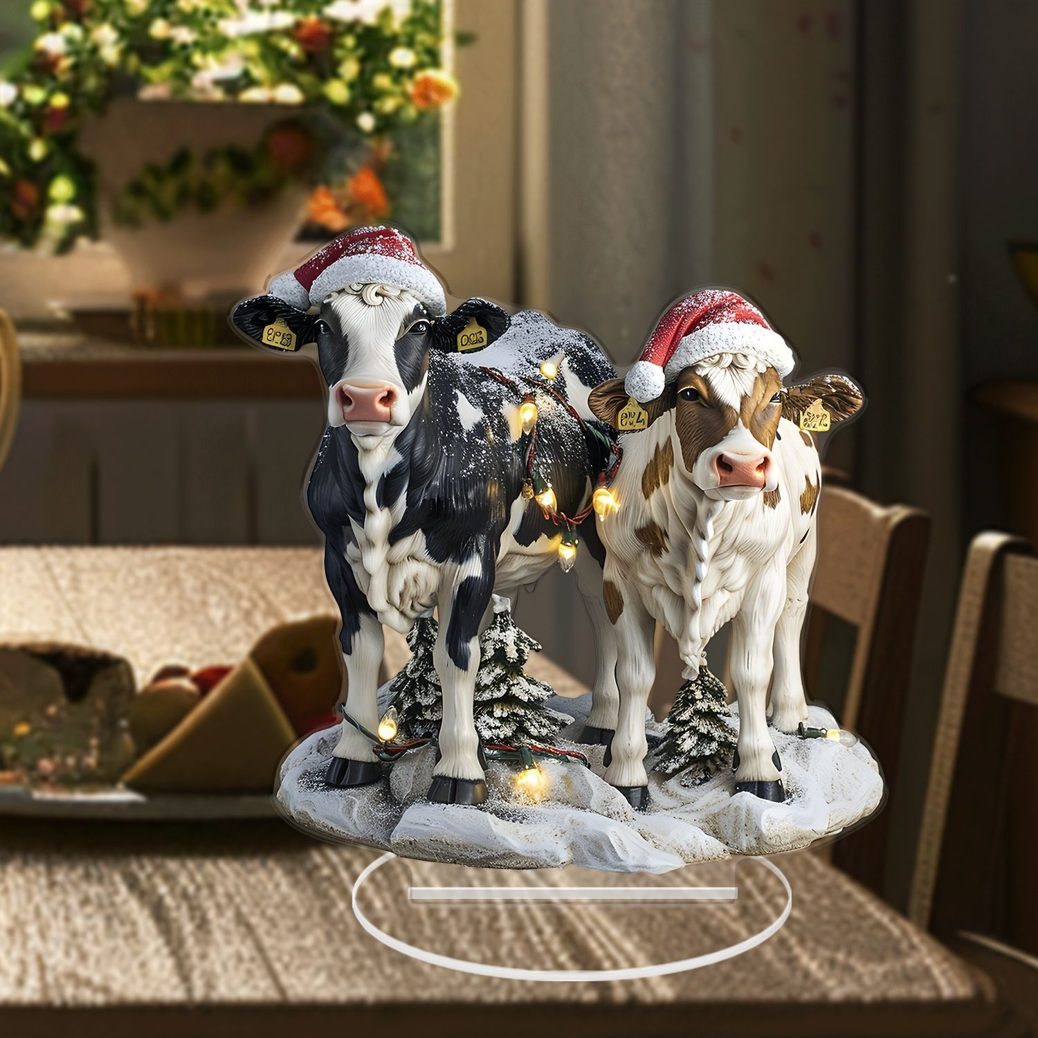 オブジェ 置物 牛 COW アクリル製 インテリア 小物 アクセント デコレーション 防水 カフェ アニマル 屋外 屋内