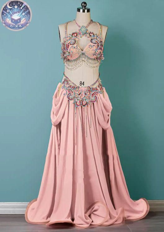 ♥ ベリーダンス衣装 オリエンタル衣装 ブラスカート 薄ピンク オーダーメイド