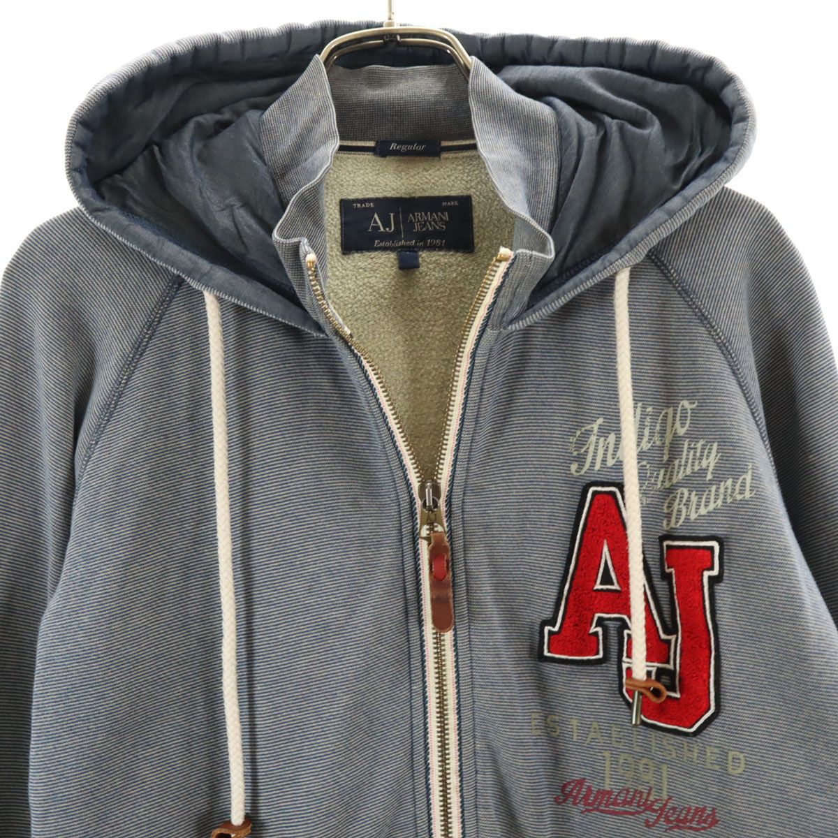 ARMANI JEANS アルマーニジーンズ ボーダー柄 長袖 ジップパーカー S 