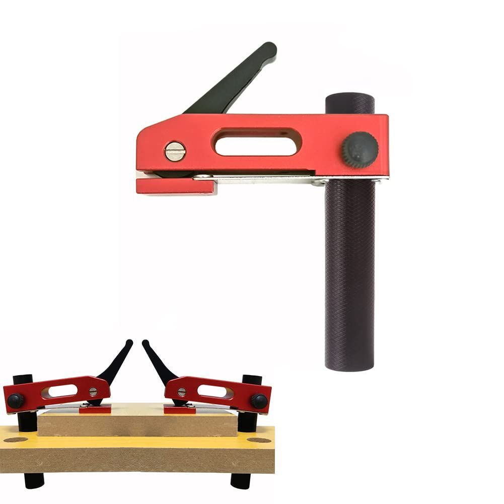 FTtool 木工用 作業台用 クランプ 20mm アルミ製 マニュアル 3段階 DIY工具 木材締め 固定道具 1個 レッド HRGJ72-R