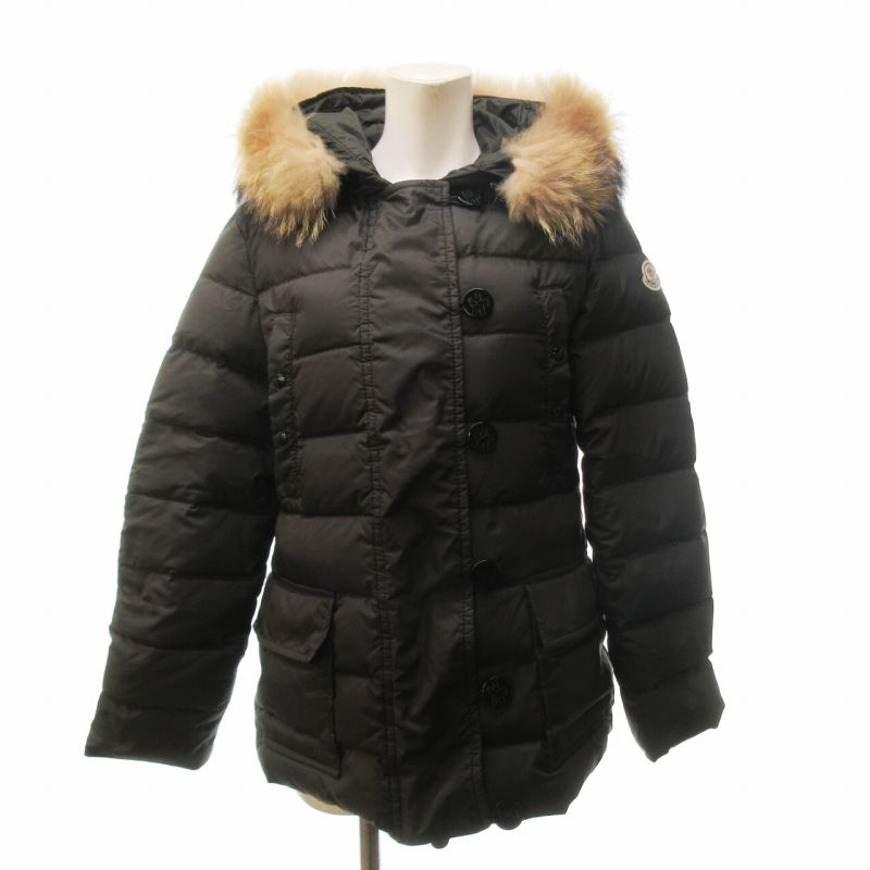 モンクレール MONCLER MESS メスダウンジャケット ロゴ刺繡 ファー付き  