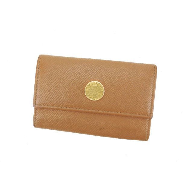 BVLGARI　ブルガリ・ブルガリマン キーリング　レザー　ゴールド/ブラウン BVLGARI ブルガリ・ブルガリマン キーリング レザー ゴールド/ブラウン