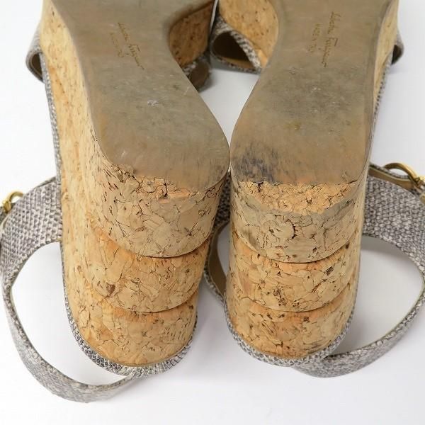 sxs フェラガモ Ferragamo サンダル 5+ D グレー系 コルクソール