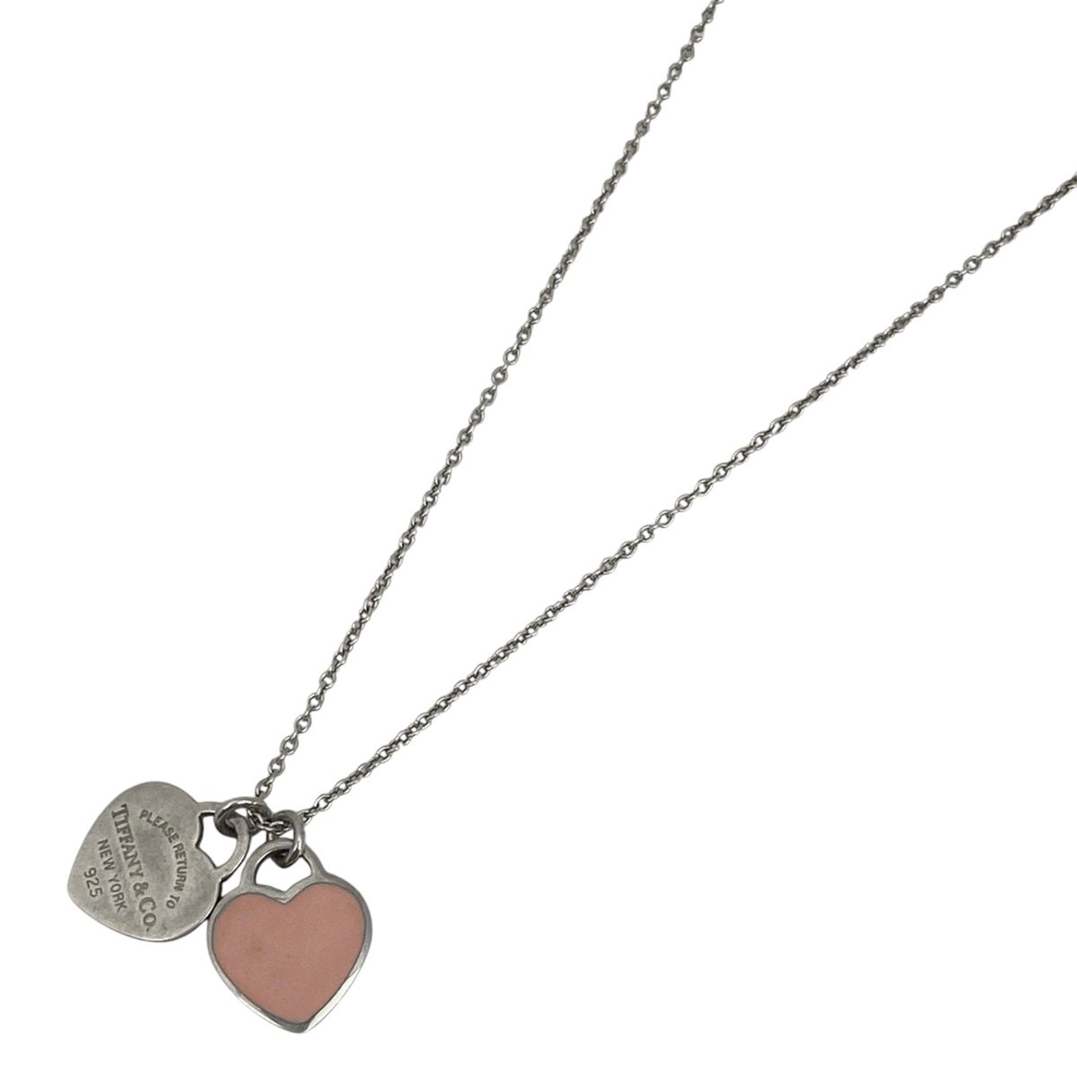 在庫一掃 ティファニー TIFFANY-Co. リターントゥティファニー ダブルハート ネックレス ハートタグ ネックレス シルバー925 シルバー ライトピンク レディース