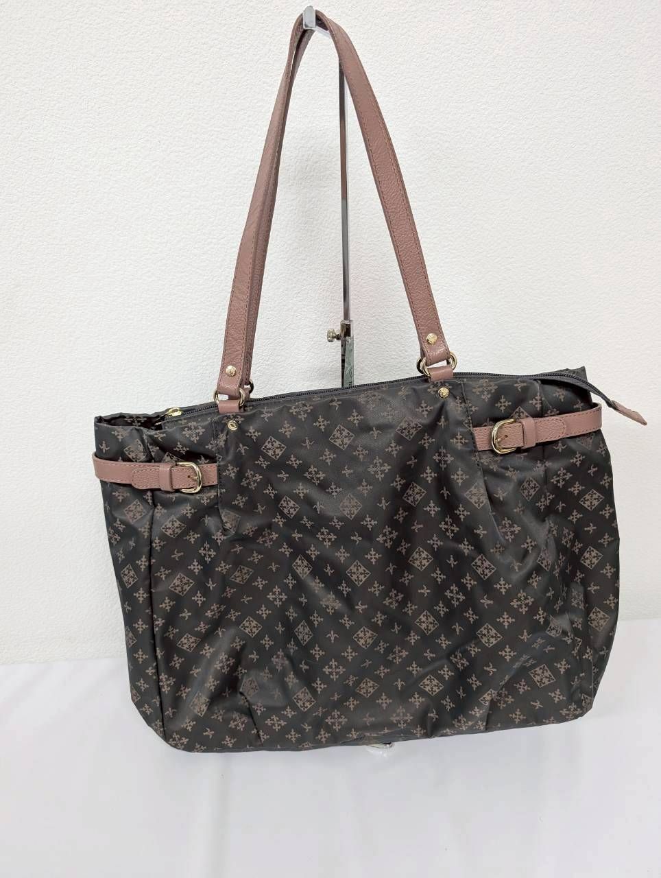 美品　ラシット　トートバッグ　肩掛け　A4可 ジャガード　ナイロン×レザー russet / ラシット 【肩掛け可能】コットンジャガードトート