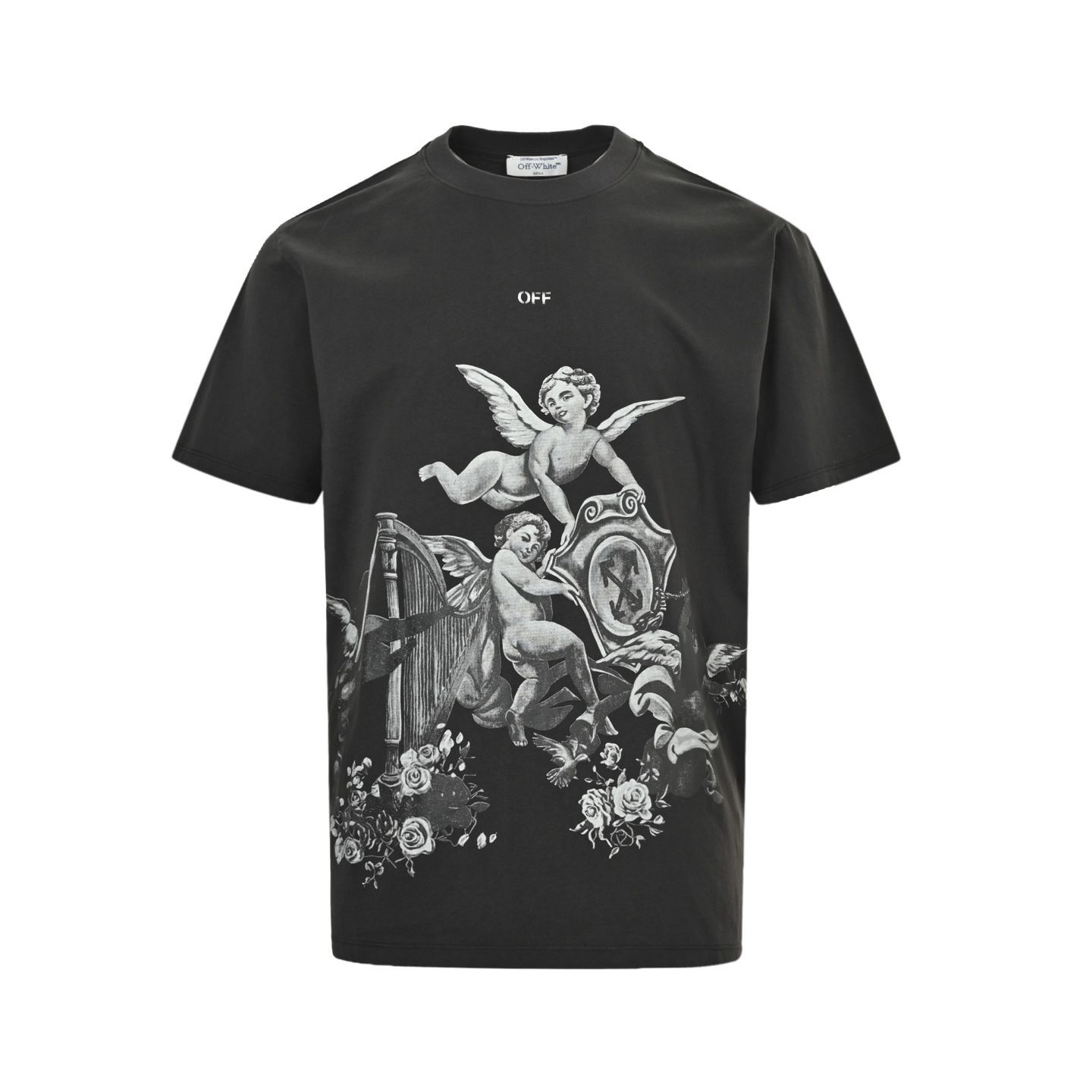 今日特価】OFF WHITE CO VIRGIL 25SS 天使?琴プリント半袖 T-2