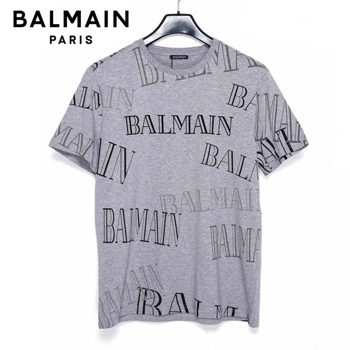 BALMAIN バルマン メンズ Tシャツ グレー 灰 13496 半袖 ブランド ロゴ