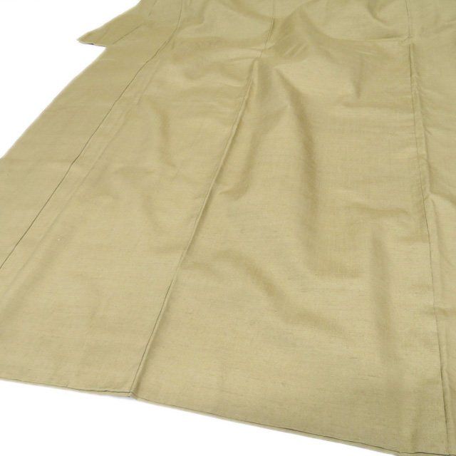 特選 結城紬 着物 中古 正絹 袷 カジュアル 紋付き 池田重子 ラベル  