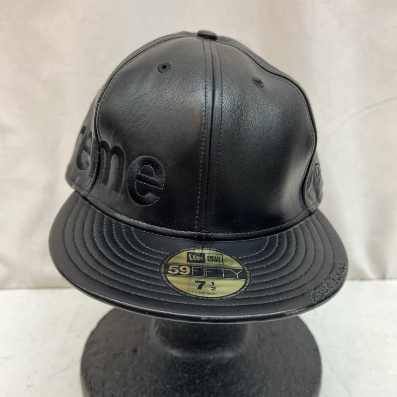 Supreme シュプリーム 帽子 キャップ レザー サイドロゴ New Era Cap 7 1|2 59.6cm