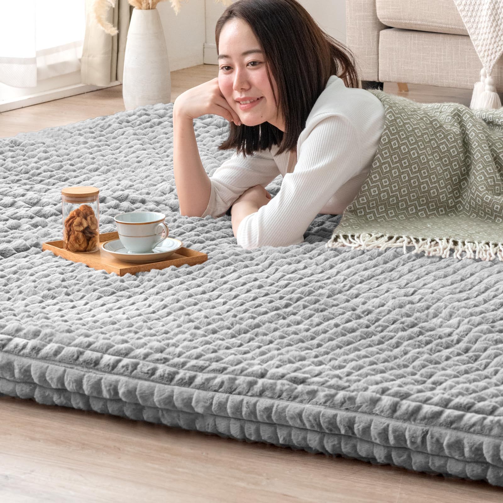 タンスのゲン ラグ 2.5畳 240×185cm 厚60mm|洗えるカバーリング 新素材エアロゲルα 断熱 吸湿 発熱 高反発ラグ 厚手 抗菌 防臭 防ダニ ラグマット 滑り止め カーペット 北欧 おしゃれ 80100127 97303
