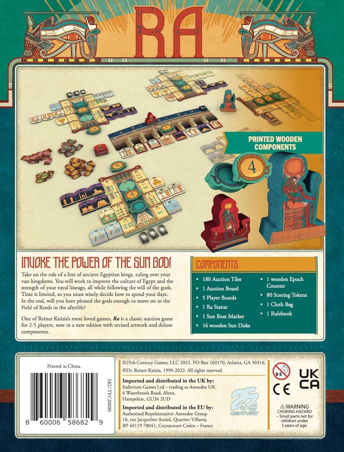 ボードゲーム ラー Ra 25 th Century Games ライナー クニツィア 古代エジプト 競り オークション セット 英語版 日本語説明書なし