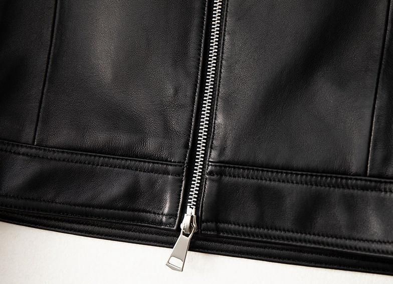 帽子付ラムレザーコート