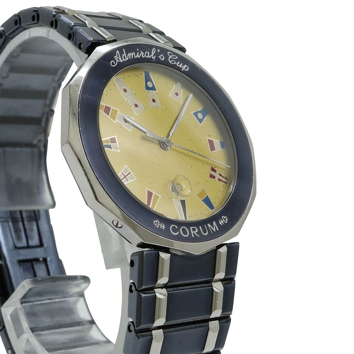 CORUM コルム アドミラルズカップ ガンブルー ゴールド文字盤 SS